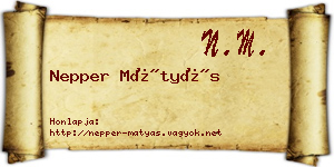 Nepper Mátyás névjegykártya