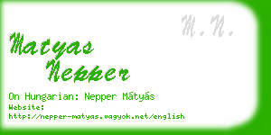 matyas nepper business card